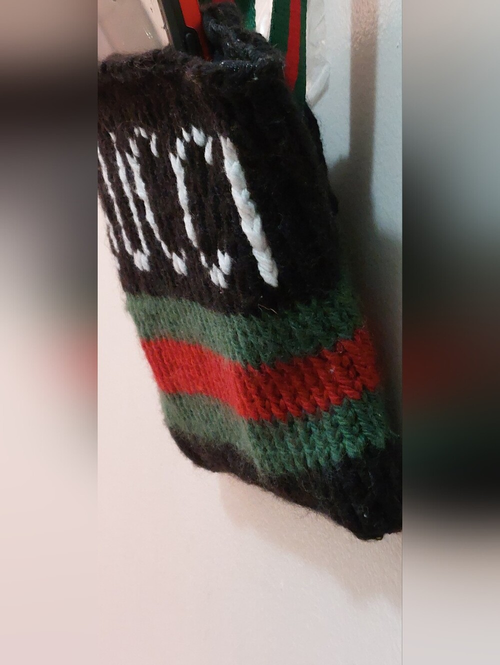 NEW Gucci Black Knit Belt Bag/Phone Case Green/Red Adjustable Strap - Picture 3 of 10